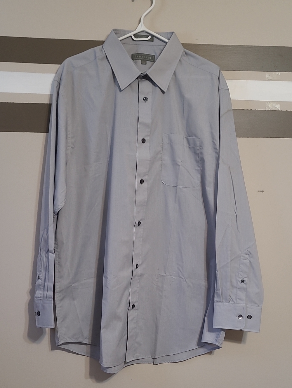 Protocol Light Lilac Classic Tall Fit Long-Slv Button-Dwn Shirt Sz 17.5